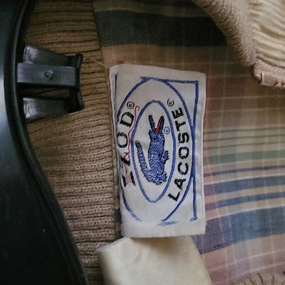 Lacoste Corduroy bomber jacket size Medium tan color. - Picture 2 of 5